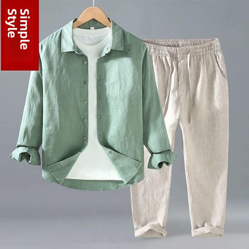Linen Shirt Breathable - Camiseta de Linho Solta de Manga