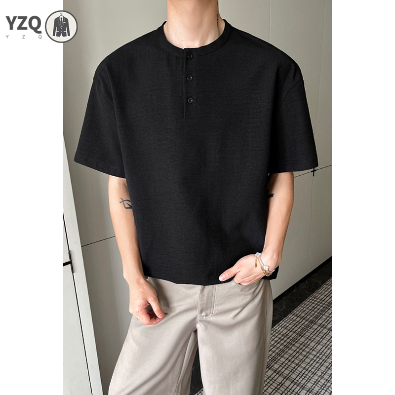 Camiseta de manga curta para h - Linen Shirt Breathable avaliação e preço