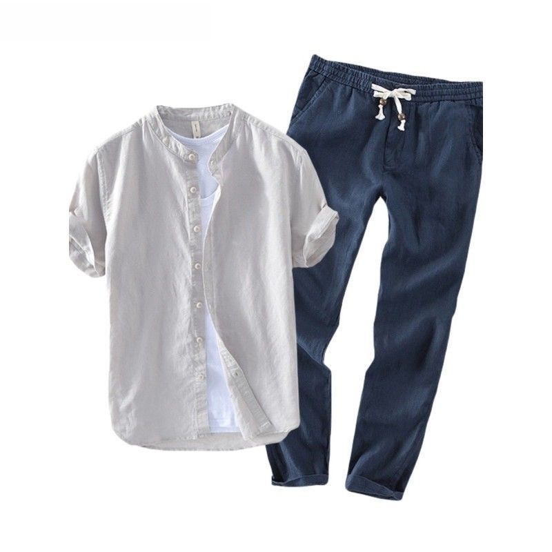 Conjunto de Camisa Casual de L - Linen Shirt Breathable avaliação e preço