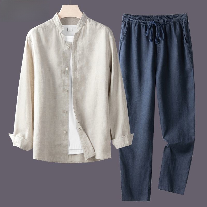 Camisa branca de manga comprid - Linen Shirt Breathable avaliação e preço