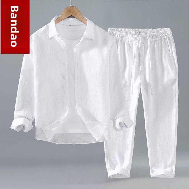 Conjunto de Camisa de Linho So - Linen Shirt Breathable avaliação e preço